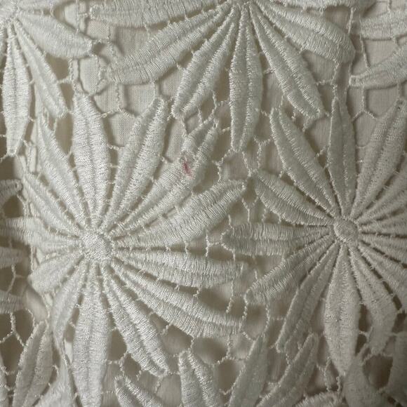 Shoshanna Floral Lace‎ Sheath Cocktail Dress Short Sleeves Black and White, Sz 6 - Picture 9 of 10